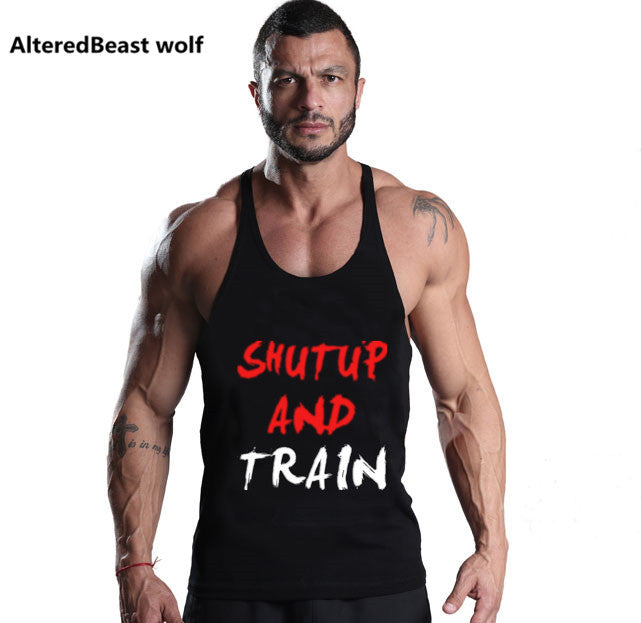 Men's "Shut up and Train" Stringer-FITNESS ENGINEERING